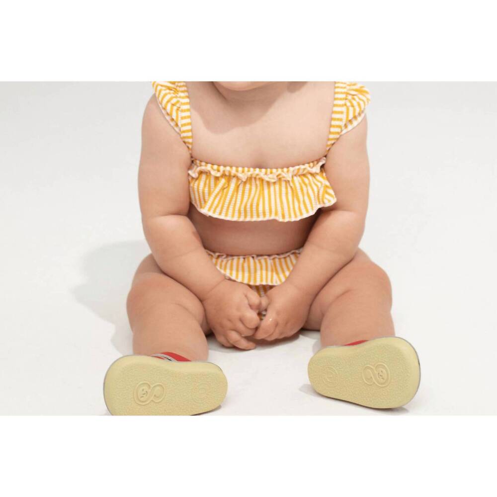 NEW MONTCE baby's mini cabana bikini set in canary stripe